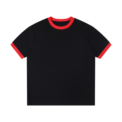 Contrast Edge Ribbed Crewneck T-Shirt