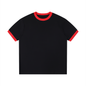 Contrast Edge Ribbed Crewneck T-Shirt