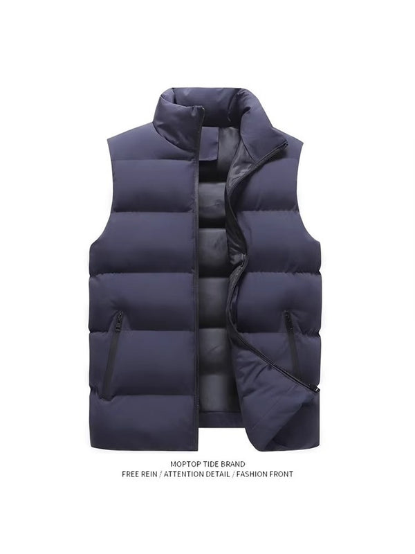 Casual Loose Warm Men's Vest with Fleece Lining