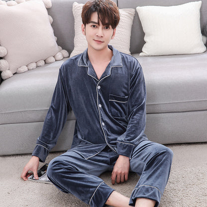 Warm Velvet Long Sleeve Pyjamas Set
