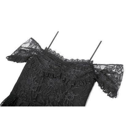 Dark in Love Romantic Gothic Lace Layered High-Low Dress