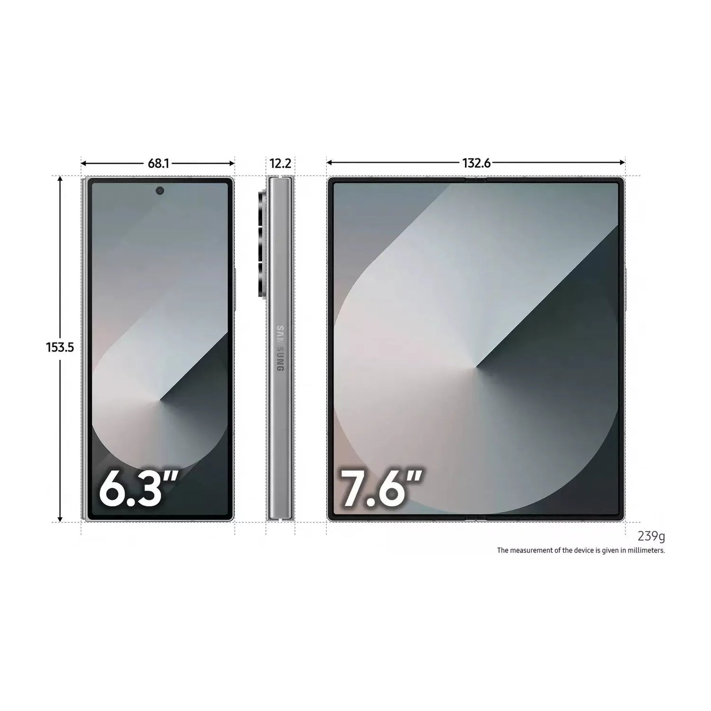 Samsung Galaxy Z Fold6 5G Foldable 256GB Smartphone 7.6" 5G Unlocked