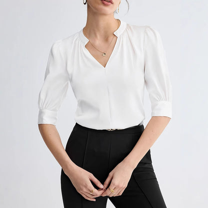 V-neck Half-sleeve Shirt