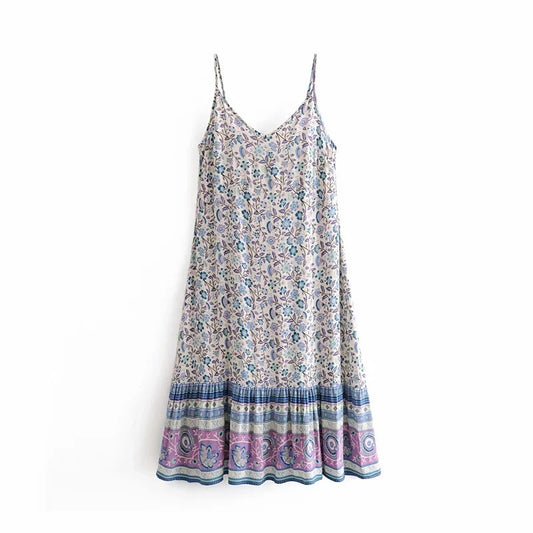 Ethnic suspender skirt
