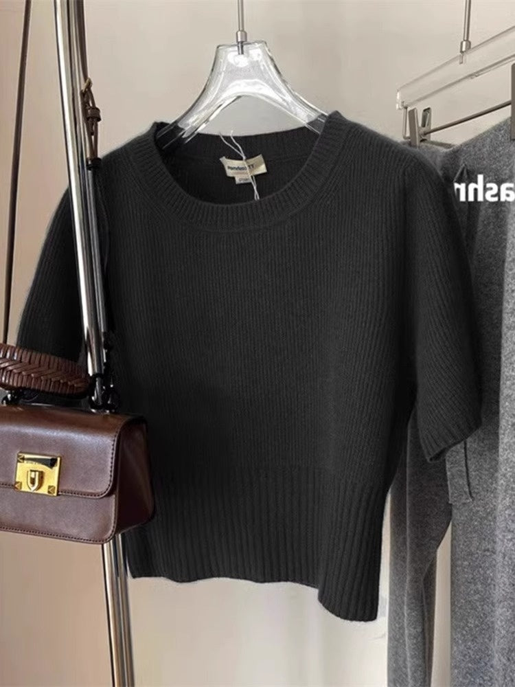 Soft Glutinous Inner Wear Sweater Puff Sleeve Short
