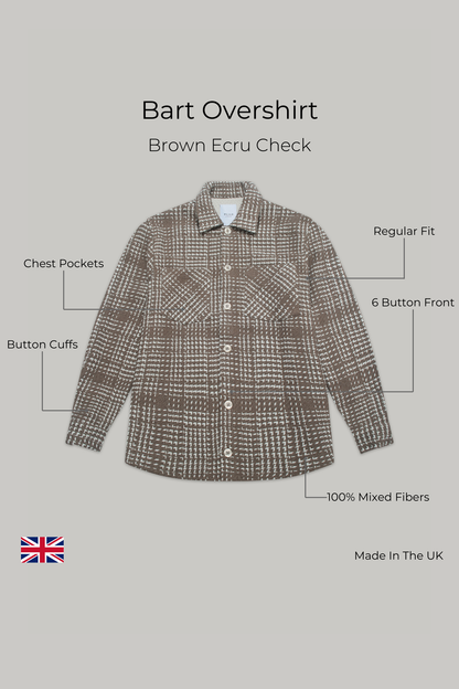 Bart Overshirt - Brown Ecru Check