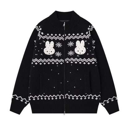 Rabbit Snowflake Knit Cardigan