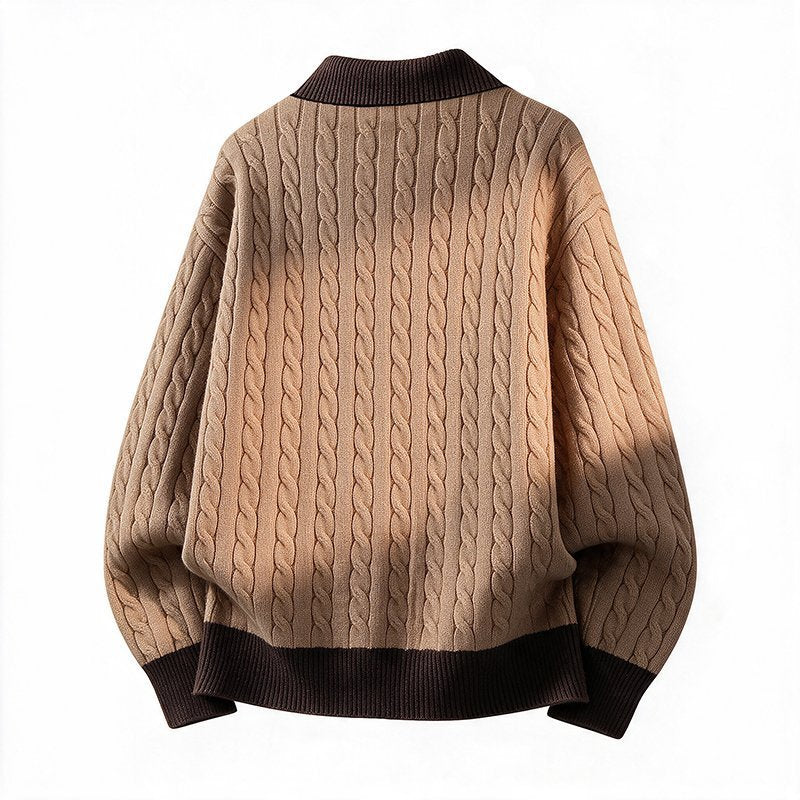 Stand Collar Knit Cardigan