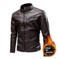 Manteau en cuir pour hommes, style motard décontracté, rétro, à coutures, pour le printemps et l'automne, transfrontalier
