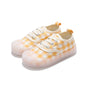 Plaid Canvas Shoes Elastic Band Slip-on Children