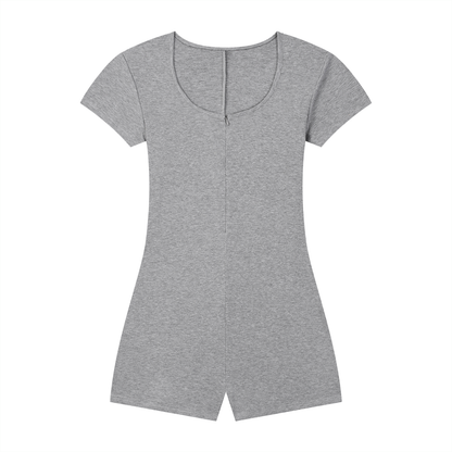 Women's Dual-Function Cape Tie-Waist Romper 250GSM