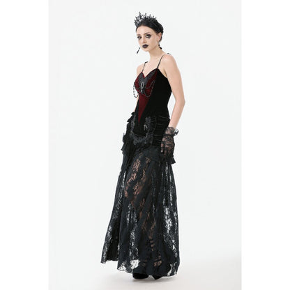 Dark in Love Morrigan Velvet & Lace Chain-Detail Top