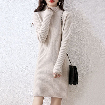 Women's Half Turtleneck Cashmere Knit Dress
