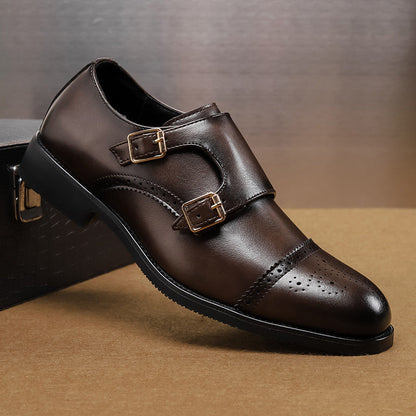 Chaussures en cuir basses Style britannique Tendance Affaires Formel Hommes Décontracté