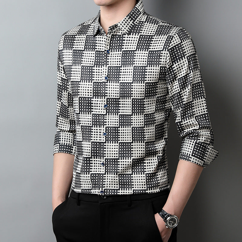 Men's Lapel Long Shirt