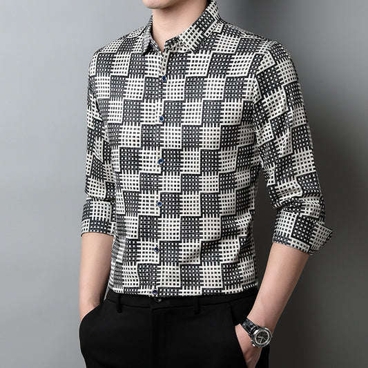 Men's Lapel Long Shirt