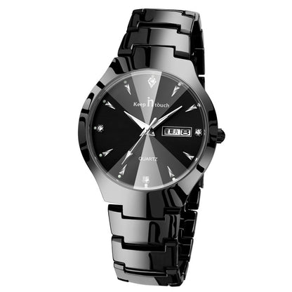 Luminous couple quartz watch