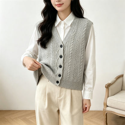 V-neck vest sweater for women