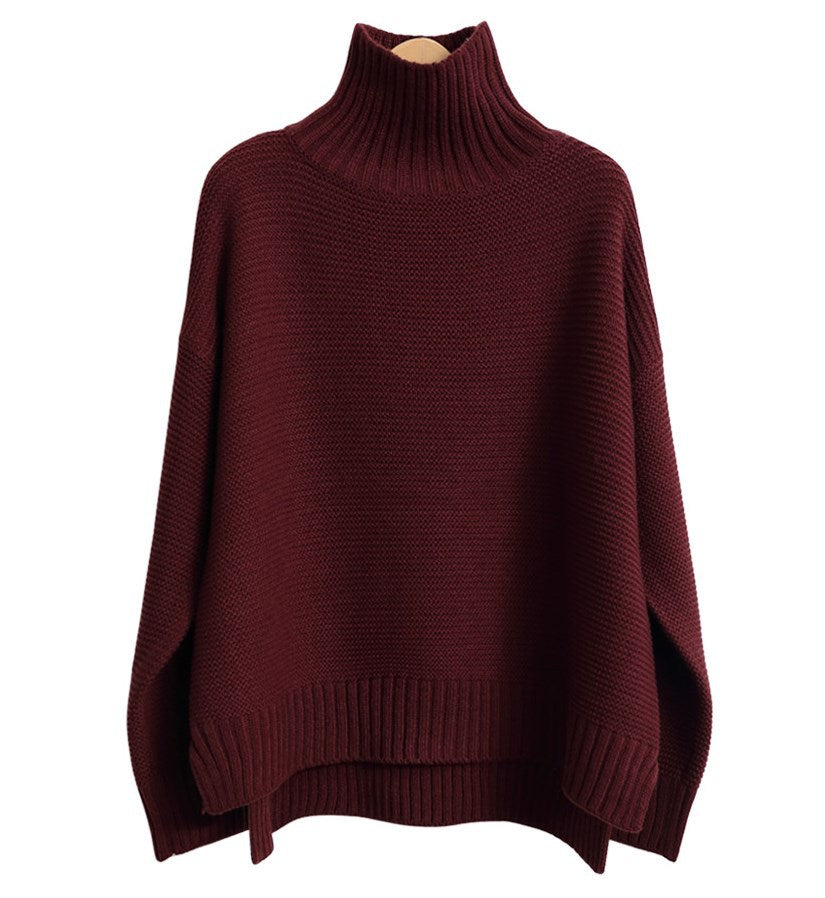 Pull à col roulé en cachemire pour femme – Chandail doux en tricot à porter seul ou superposé