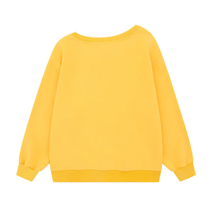 Sweat-shirt décontracté à col rond et épaules dénudées