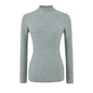 Women's Slim Fit Long Sleeve Mock Neck Seamless Wool Blend Knit Top