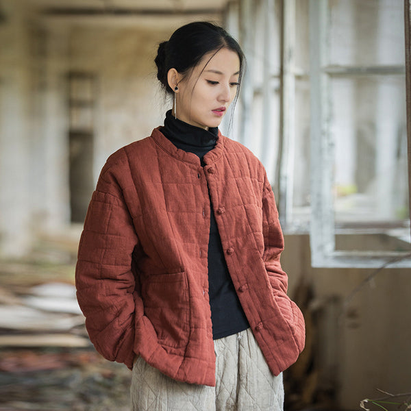 Manteau court rembourré en coton pour femme
