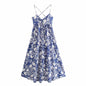 Slim printed suspender dress