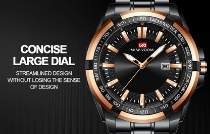 Business Sports Steel Belt Luminous Watch