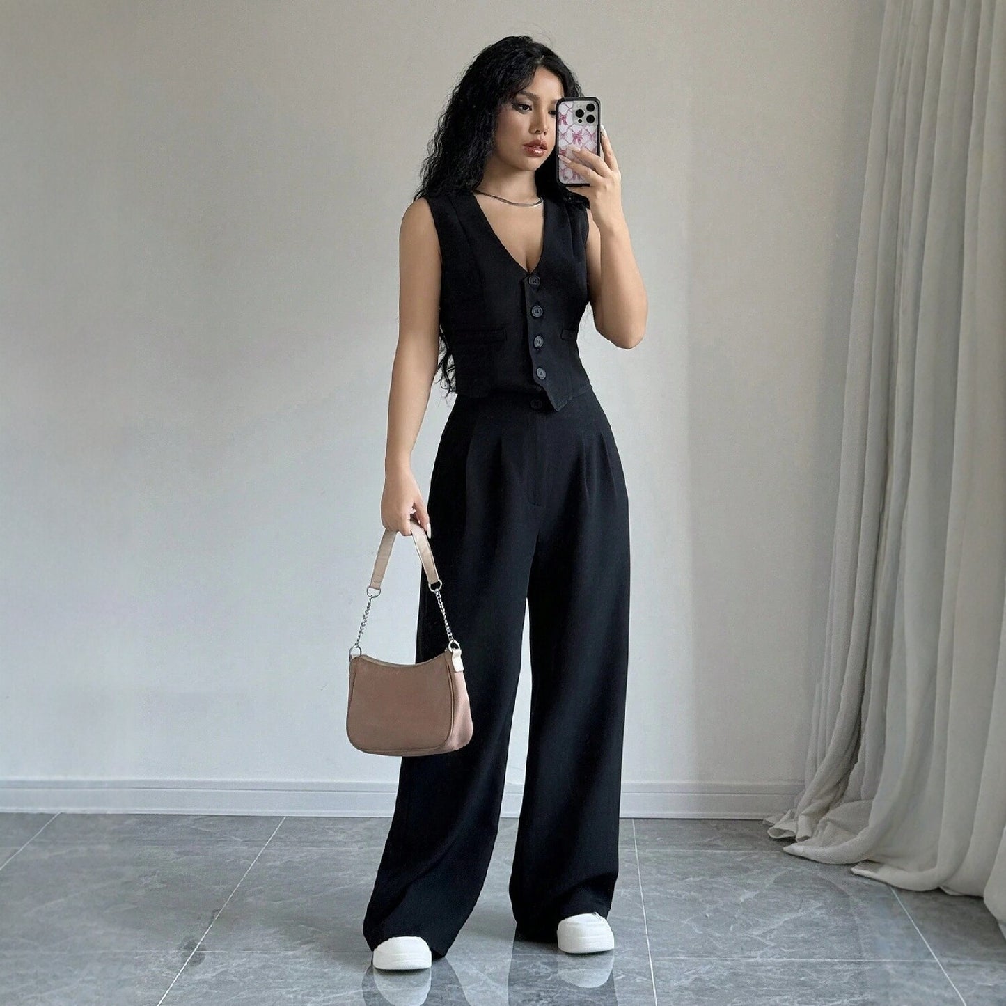 Cross-border Chic Chanel-style Vest And Pants Set