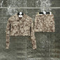 autumn new jacket with high waisted shorts set