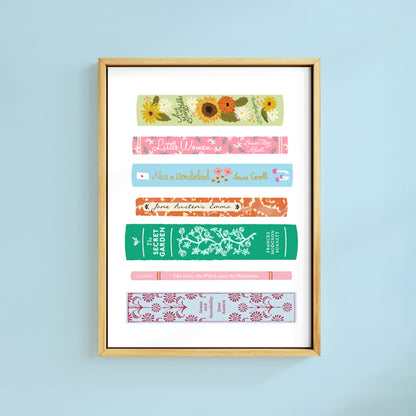 CLASSIC BOOKS STACK PRINT