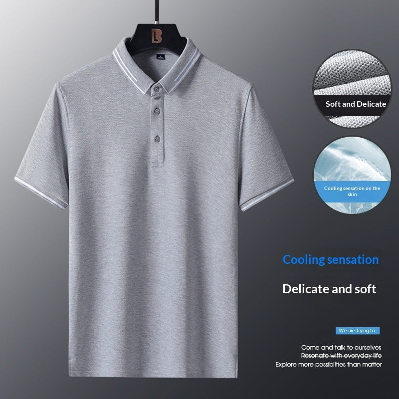 Anti-wrinkle Breathable Turn-down Collar Solid-color Shirt