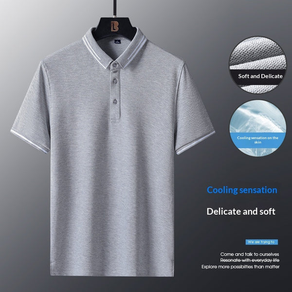 Anti-wrinkle Breathable Turn-down Collar Solid-color Shirt