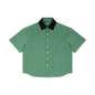 Unisex Striped Boxy Contrast Collar Shirt