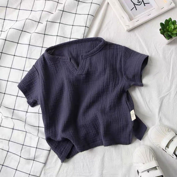 Boys Cotton Short Sleeve Blouse