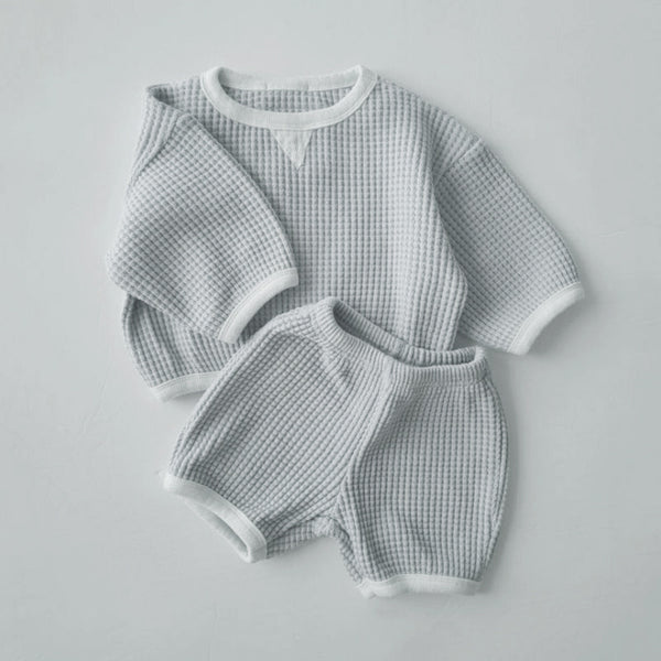 Kids Solid Color Top & Shorts Set