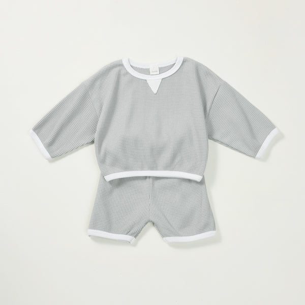 Kids Solid Color Top & Shorts Set