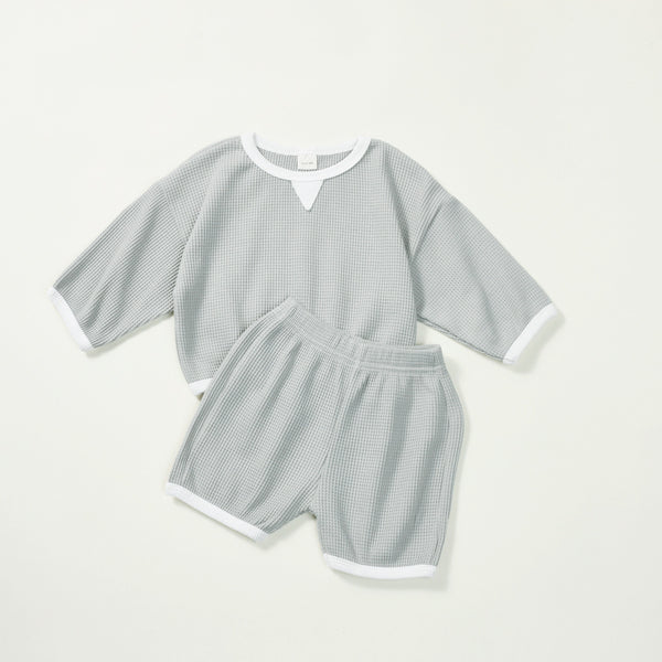 Kids Solid Color Top & Shorts Set