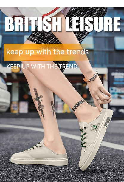 Chaussures d'été pour hommes, respirantes, désodorisantes, sans lacets, type mocassin, pantoufles décontractées de sport sans talon, à la mode