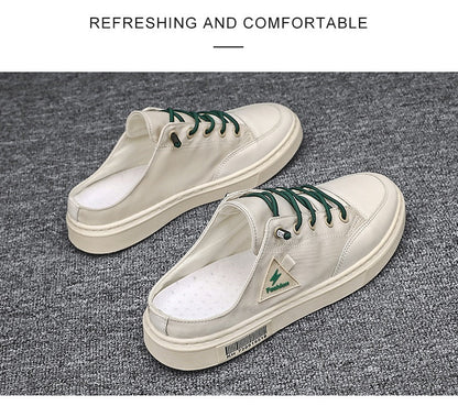 Chaussures d'été pour hommes, respirantes, désodorisantes, sans lacets, type mocassin, pantoufles décontractées de sport sans talon, à la mode