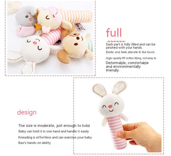 Baby Plush Animal Rattle - Soft Comfort Toy