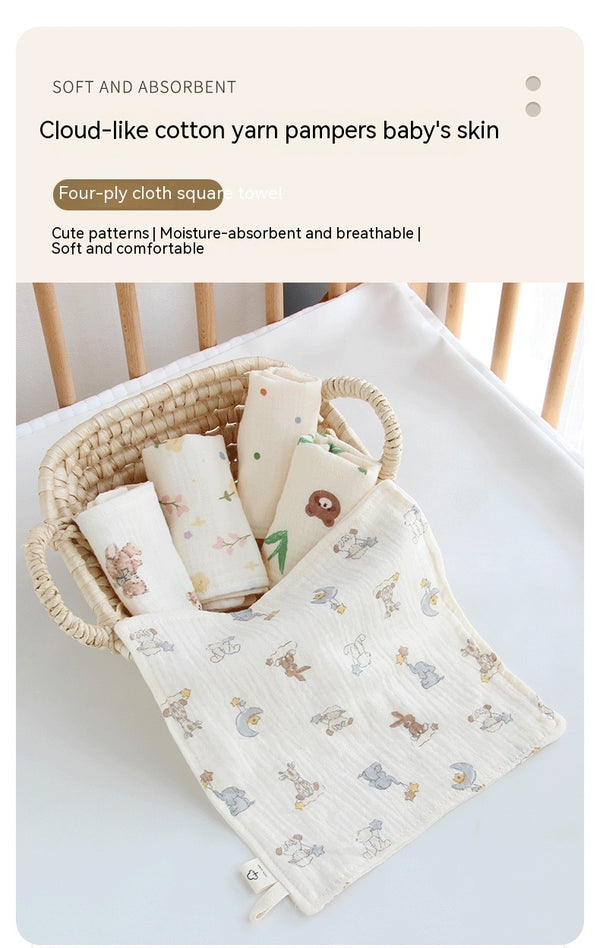 Baby Four-Layer Gauze Towel - Floral Print