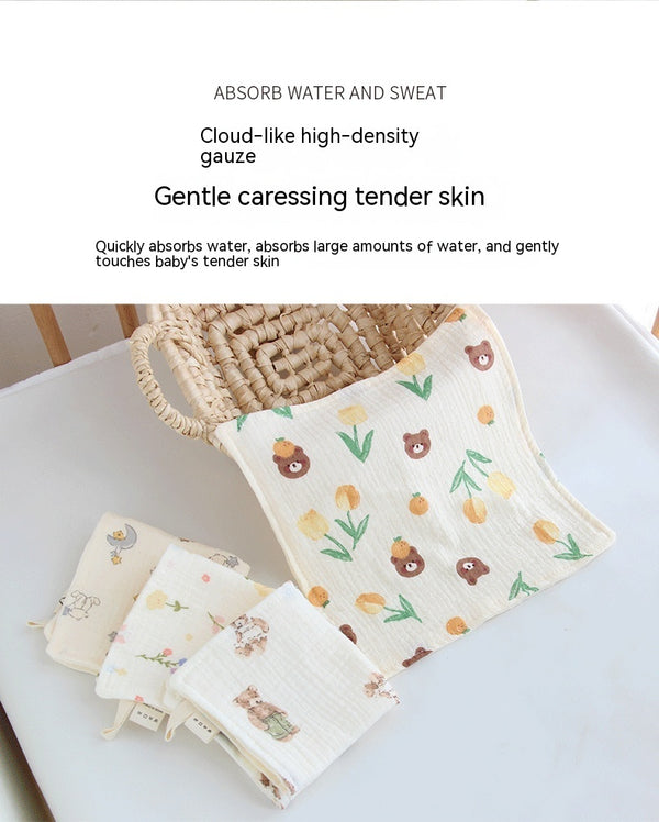 Baby Four-Layer Gauze Towel - Floral Print