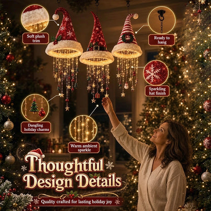 Lighted Santa Hat Hanging Chandelier
