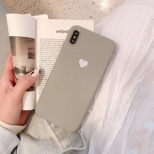 Love solid color phone case