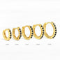 Earrings with Turquoise and Diamond Inlay 18K Gold Plated Stud