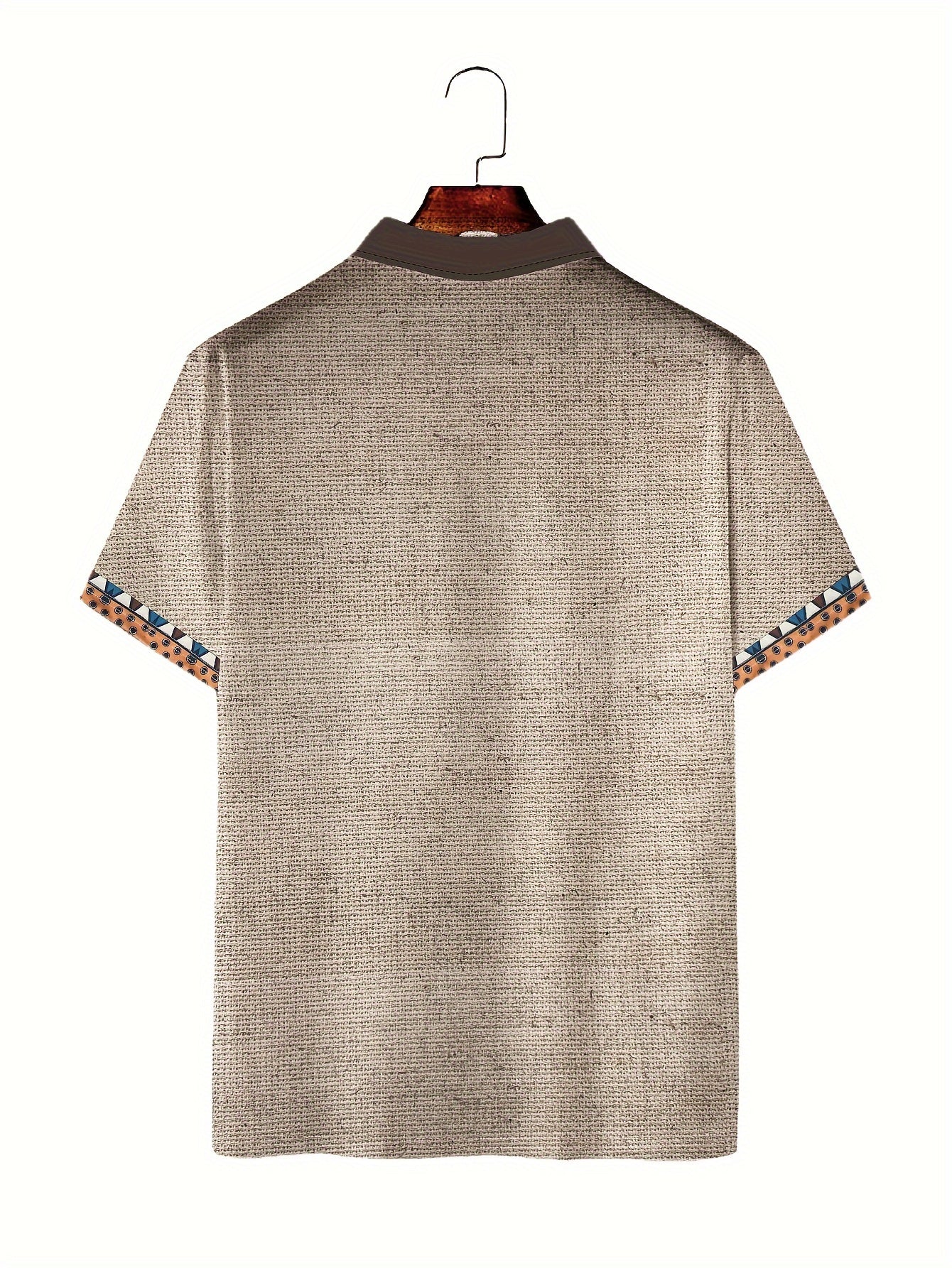 Chemise décontractée à manches courtes pour homme avec imprimé tête de taureau numérique 3D, détails boutonnés, col à revers - Vêtement de mode d'extérieur