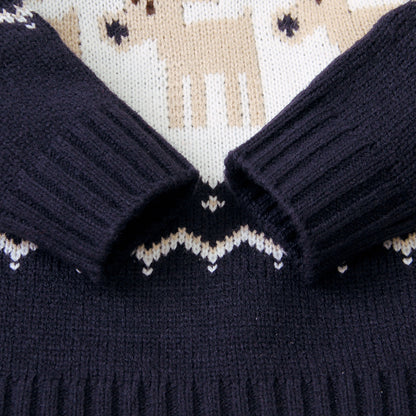 Cartoon christmas elk sweater