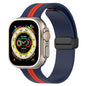 Magnetic Buckle Striped Two-tone