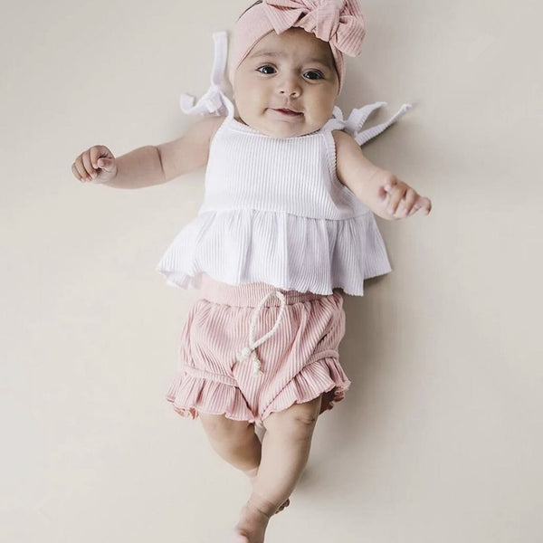 Baby Striped Knit Vest and Shorts Set